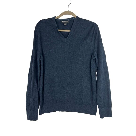 Banana Republic Luxury Blend Men's Sweater Large Classic Blue V-Neck - Picture 6 of 9